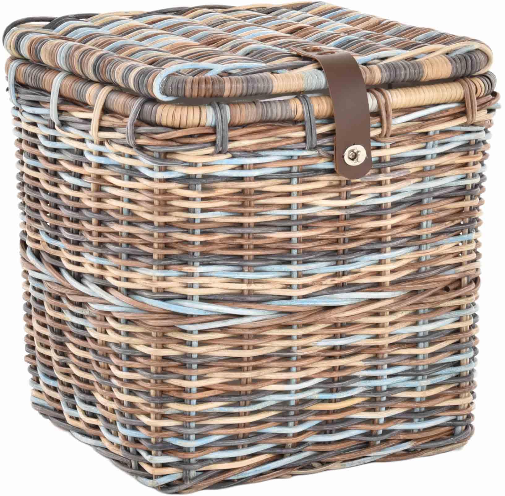 natur körbe aufbewahrung Korbtruhe Allzweck Korb mit Deckel Box Spielzeugtruhe Rattan (Quadratisch, Mehrfarbig, Mittel) Küche, Haushalt & bulls-kids Zustand:Neuwertig Conway - MC 240