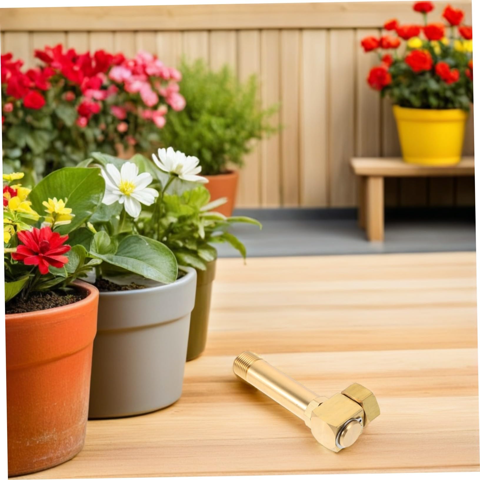 HANABASS Adattatore per Tubo da Giardino in Rame Connettore Girevole Antiruggine e Tenuta a Perdita per Irrigazione Esterna e Accessori per Tubi Oro
