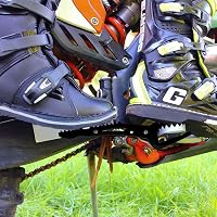 GFYSHIP Univerzális Utas Lábtartó Szett Dirt Bike, Motocross, Enduro és Supermoto Motorokhoz - Fekete Acél Hátsó Pedálok, 1 Pár 2