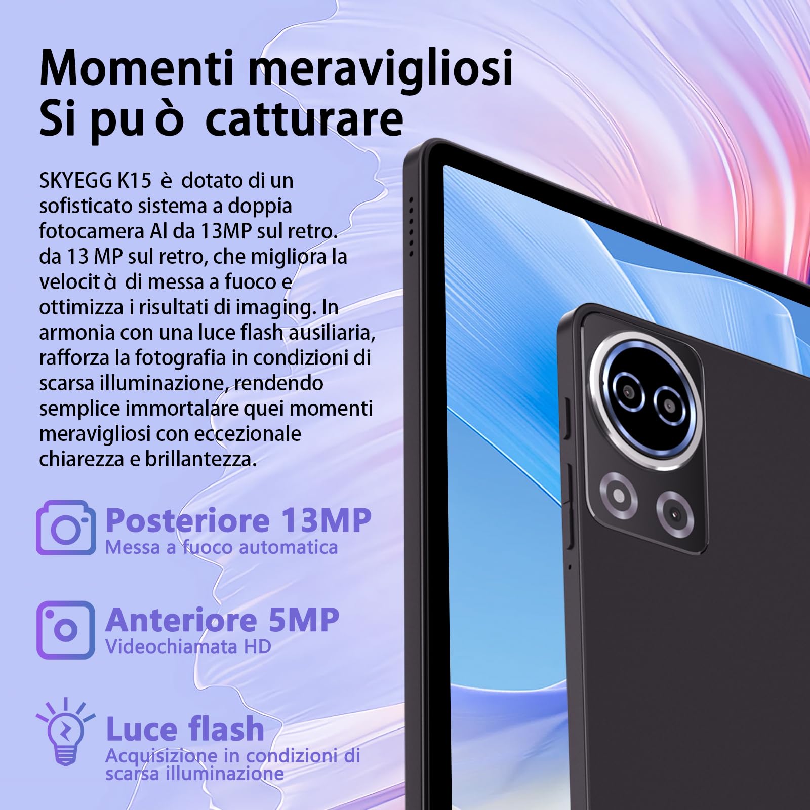Tablet 11 Pollici Android 14 con 24GB RAM +256GB ROM (Espandibile Fino a 1 TB), Face ID, Widevine L1, Octa-Core 2.0 GHz, 5G Wi-Fi, GPS, 8000mAh, HD 1280 x 800 Incell IPS, Tablet con Custodia, Grigio