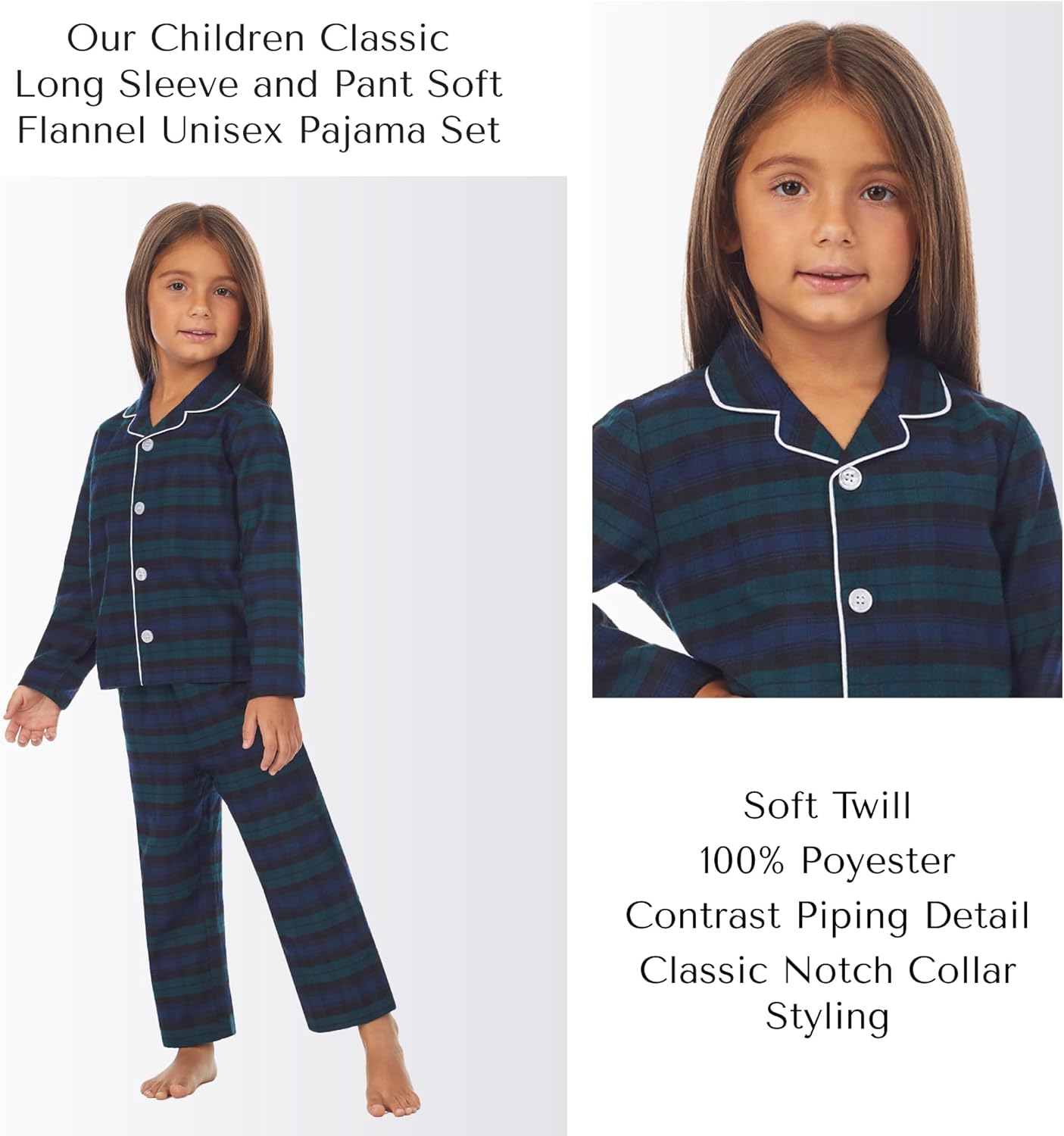 Lanz of Salzburg Sleepwear for Children Classic Long Sleeve and Pant Holiday Flannel Boys and Girls Pajamas (Toddler & Kids) - Image 4