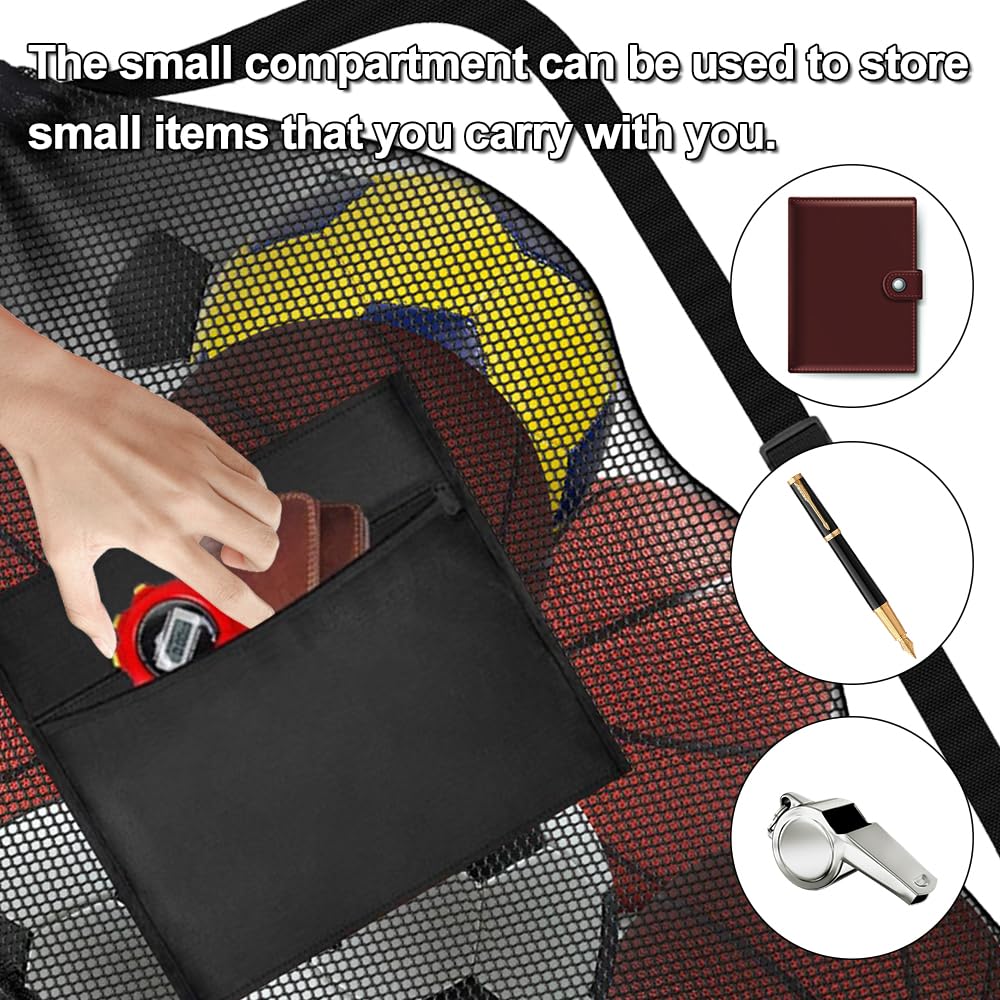 Bolsa Portátil Extragrande para 10-12 Pelotas Resistente Impermeable Saco de Malla Fútbol Baloncesto Voleibol Tenis