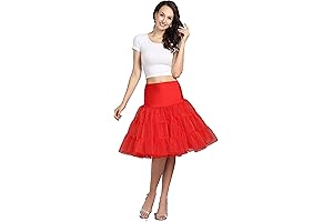 Red Petticoat Tea Length Elegant Vintage 50s Rockabilly Petticoat 27" Length Tutu Underskirt