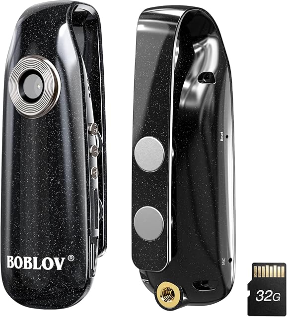 BOBLOV 32GB Body Camera, 007 1080P Small Body Cameras with Audio, Motion Activated, Pocket Video Recorder, Sport Bike Camera, Wearable Body Cam for Law Enforcement, Security Guard, Home (32G)