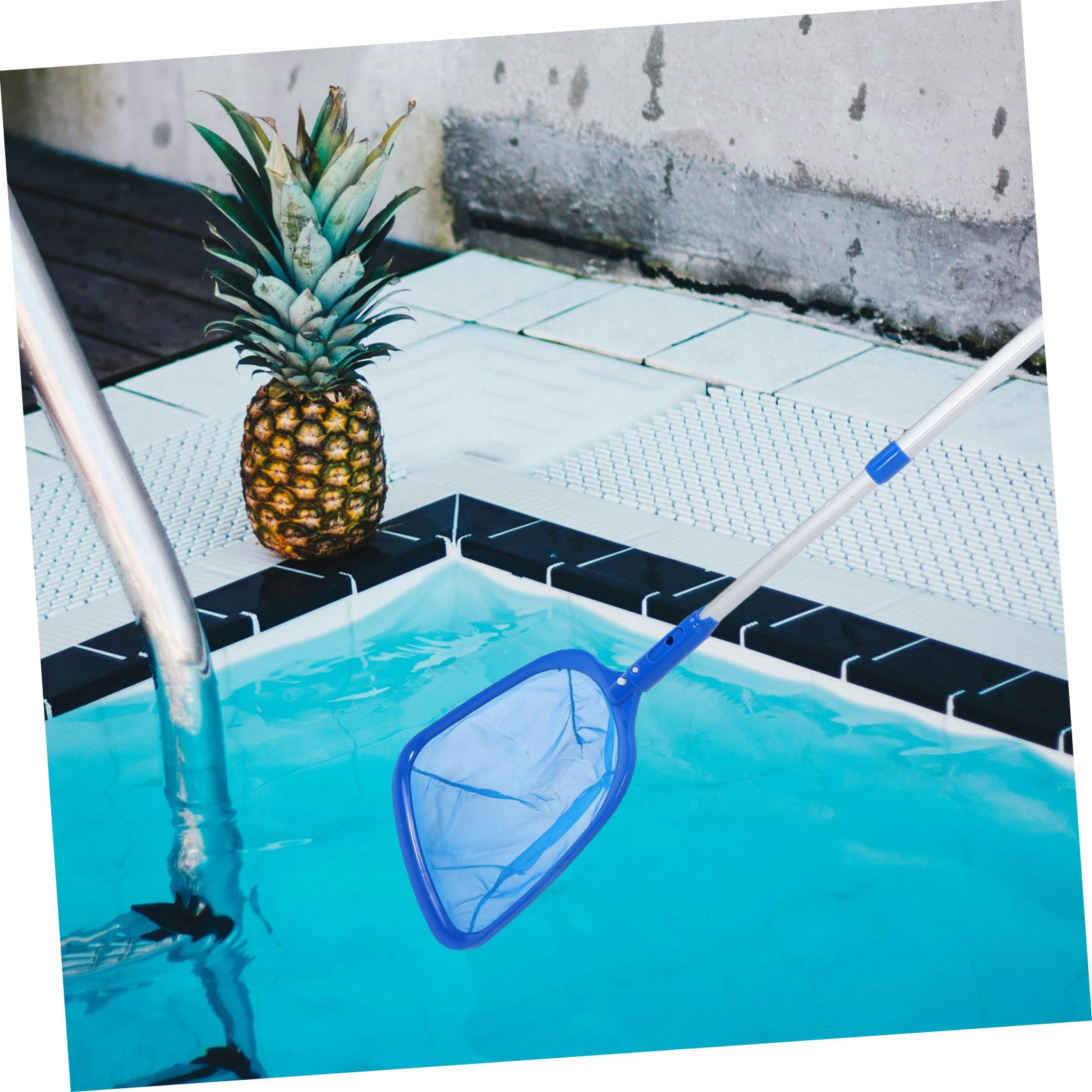 Supvox Bodensauger und Poolbürste aus Aluminiumlegierung mit Teleskop Poolstange Pool Skimmer für Effektive Reinigung von Schwimmbeckenwänden und Aufblasbaren Pools