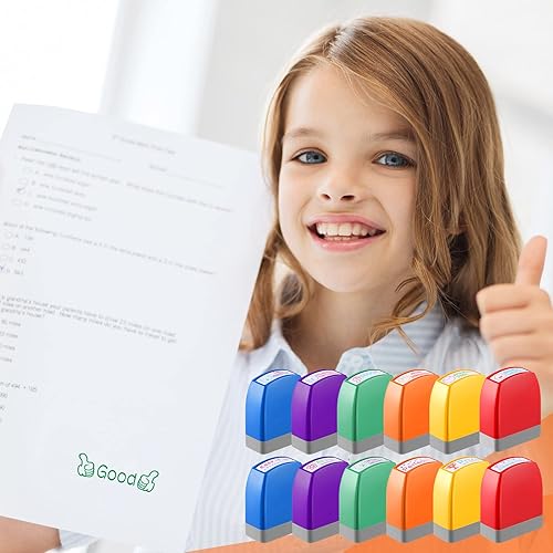 Miniatura 2 de 12 sellos para profesores, sellos de goma autoentintados, sellos de aula para profesores, sellos fotosensibles para profesores, escuela de educación