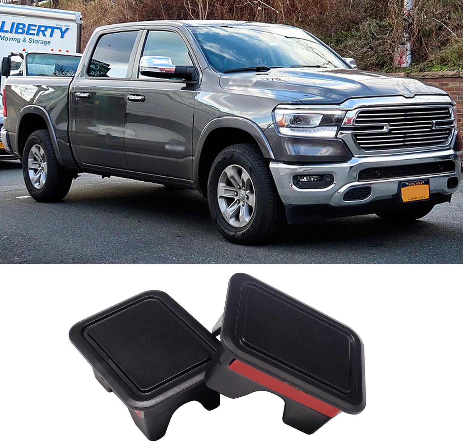 2pcs Car Trunk Rear Bed Rail Stake Pocket Covers Hole Plugs Caps Accessories for Dodge Ram 1500 2500 3500 2019-2023 Protective