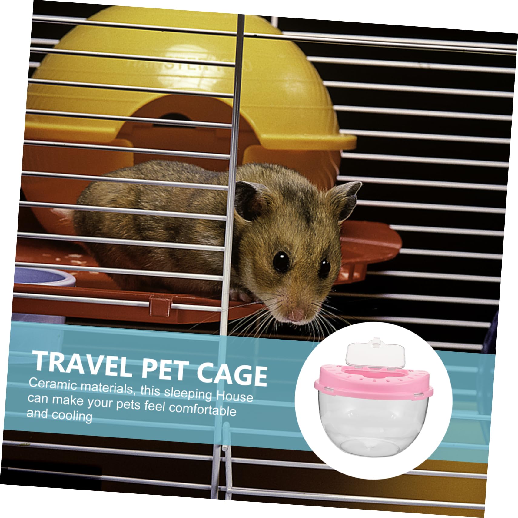 HANABASS Kleiner Transparenter Hamsterkäfig aus Kunststoff mit Belüftung Tragbare Haustier Transportbox für Hamster Meerschweinchen Kleintiere Outdoor Reisebox