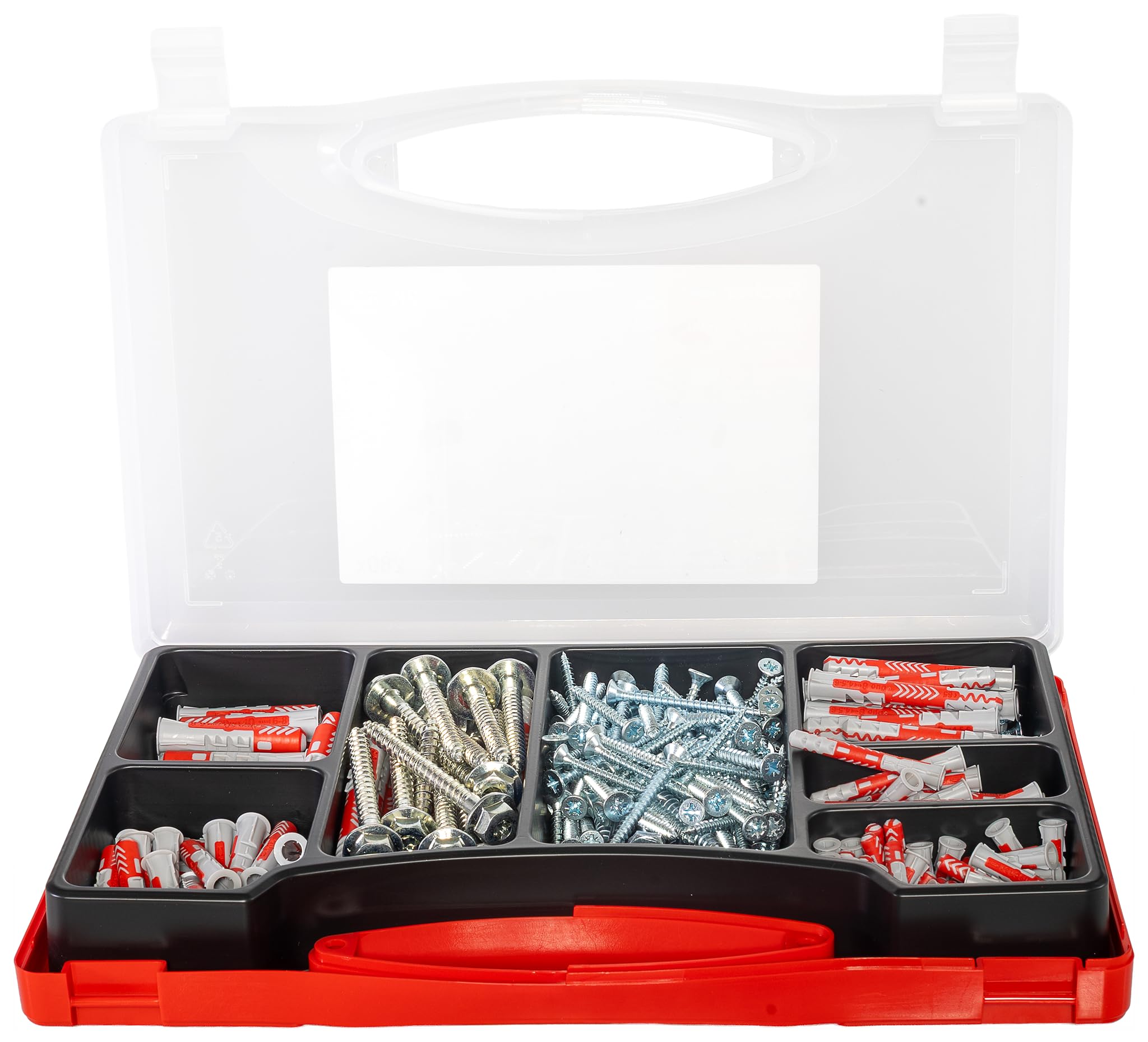 Fischer Meister-Box XL Altbau, 280 pièces de chevilles et vis, diamètre 6-10 mm, longueur 30-80 mm, pour bricoleurs et professionnels, chevilles universelles DuoPower, idéales pour les murs et les