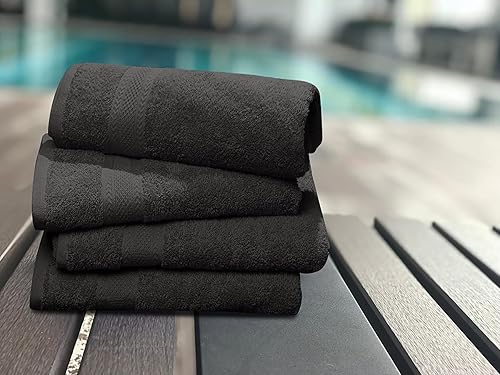 Miniatura 4 de TEXCRAFT Juego de 6 toallas de baño de alta calidad, 24 x 50 unidades, 100% algodón de rizo para baño, secado rápido, altamente absorbentes,