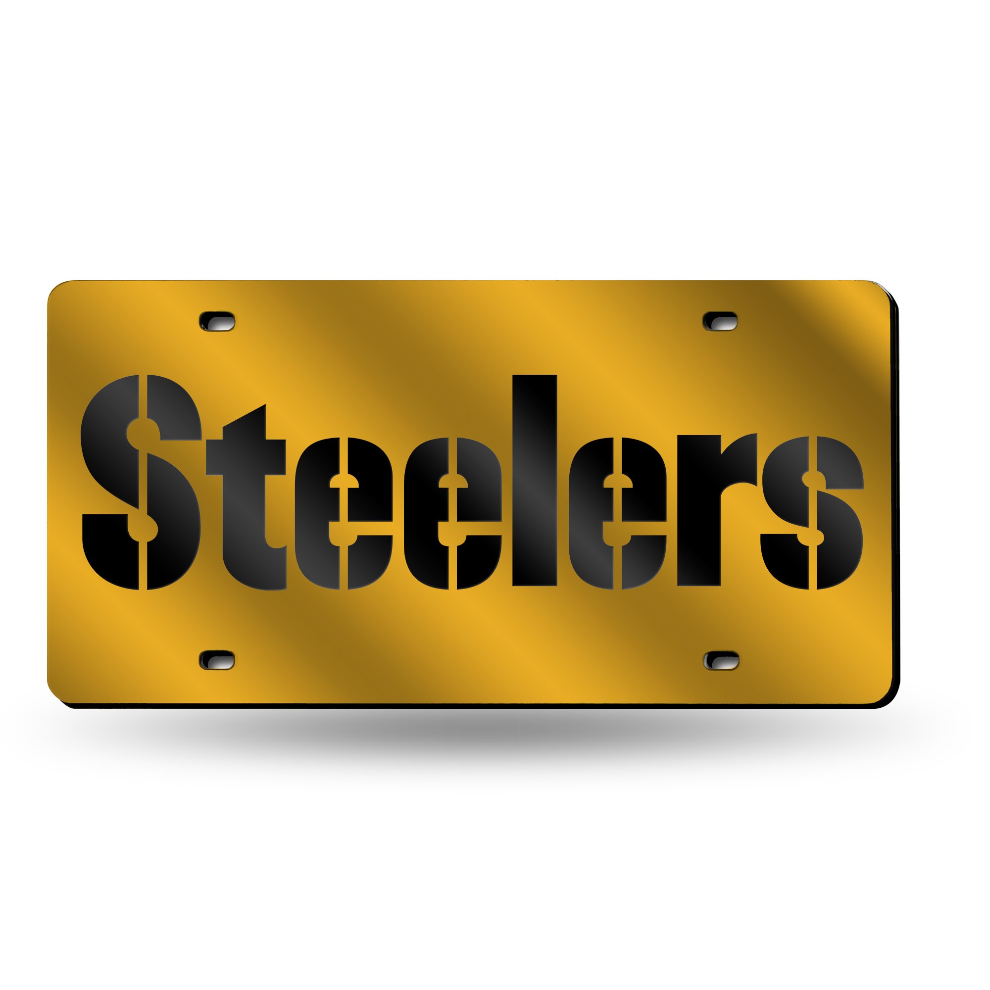 Rico Industries NFL Pittsburgh Steelers Laser Inlaid Metal License Plate Tag