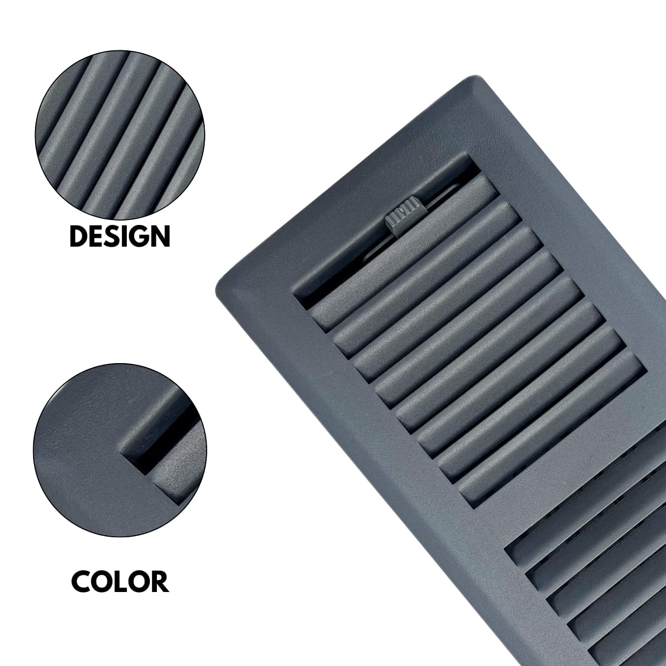 Precision Flow Bodenregister 10,2x25,4 Cm – 2-Wege-Luftstrom, Stahl, Gletscherweiß