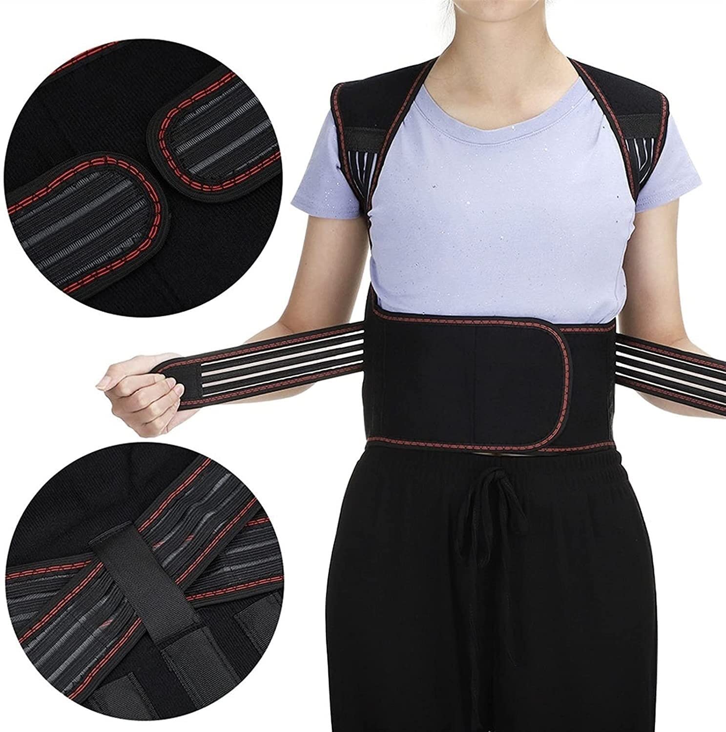 Corrector 108pcs Magnetic Therapy Braces Back Support Belt Lumbar Brace Massage Band Adujutable for Men and Women,X-Large,X-Large