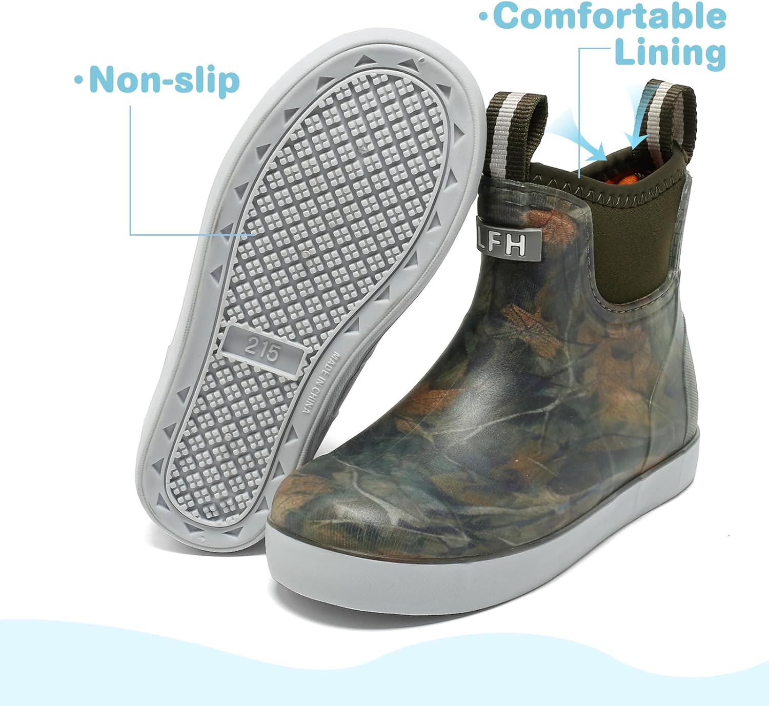 Kids Deck Boots Boys Rain Boots Girls Rubber Ankle Boots Water Shoes, Non-slip Waterproof Outdoor Fishing Shoes for Childs School Play Footwear
