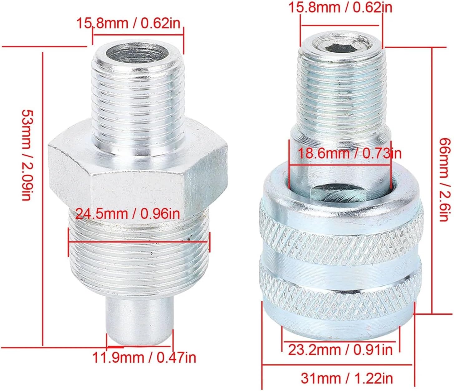 Hydraulic Quick Connect Hose Coupling Hydraulic Quick Connect Coupling Cr Plated Steel Hardened Heavy Load