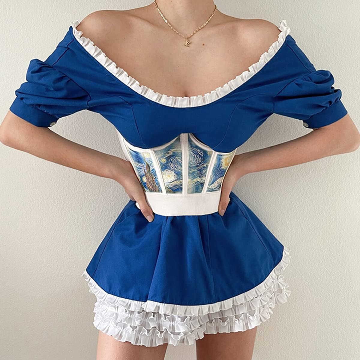 Meladyan Women Push Up Corset Satin Oil Painting Print Overbust Waist Bonded Bustier Strapless Cincher Tube Top at  Women’s Clothing store