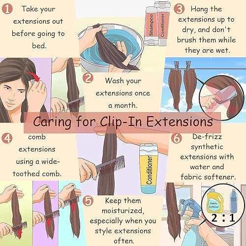 Miniatura 31 de KooKaStyle Extensiones de cabello rubio playa con clip, extensiones de cabello sintético largo ondulado y grueso, 4 piezas de 20 pulgadas para mujer