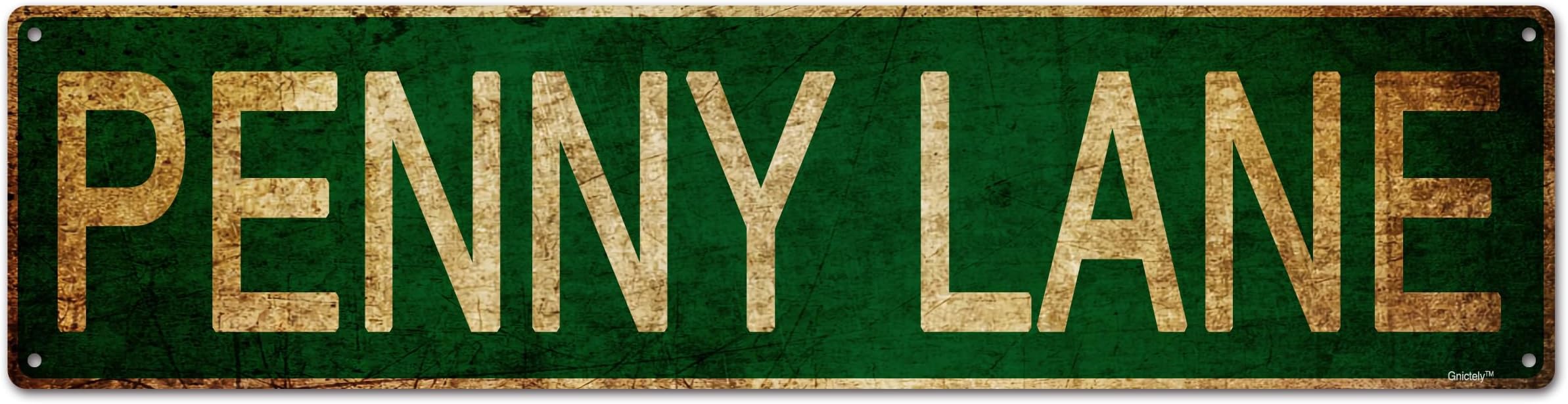 Funny Street Sign,Street Signs,Home Room Wall Decor,Man Cave Sign "PENNY LANE" 4 * 16" Metal Aluminum Sign