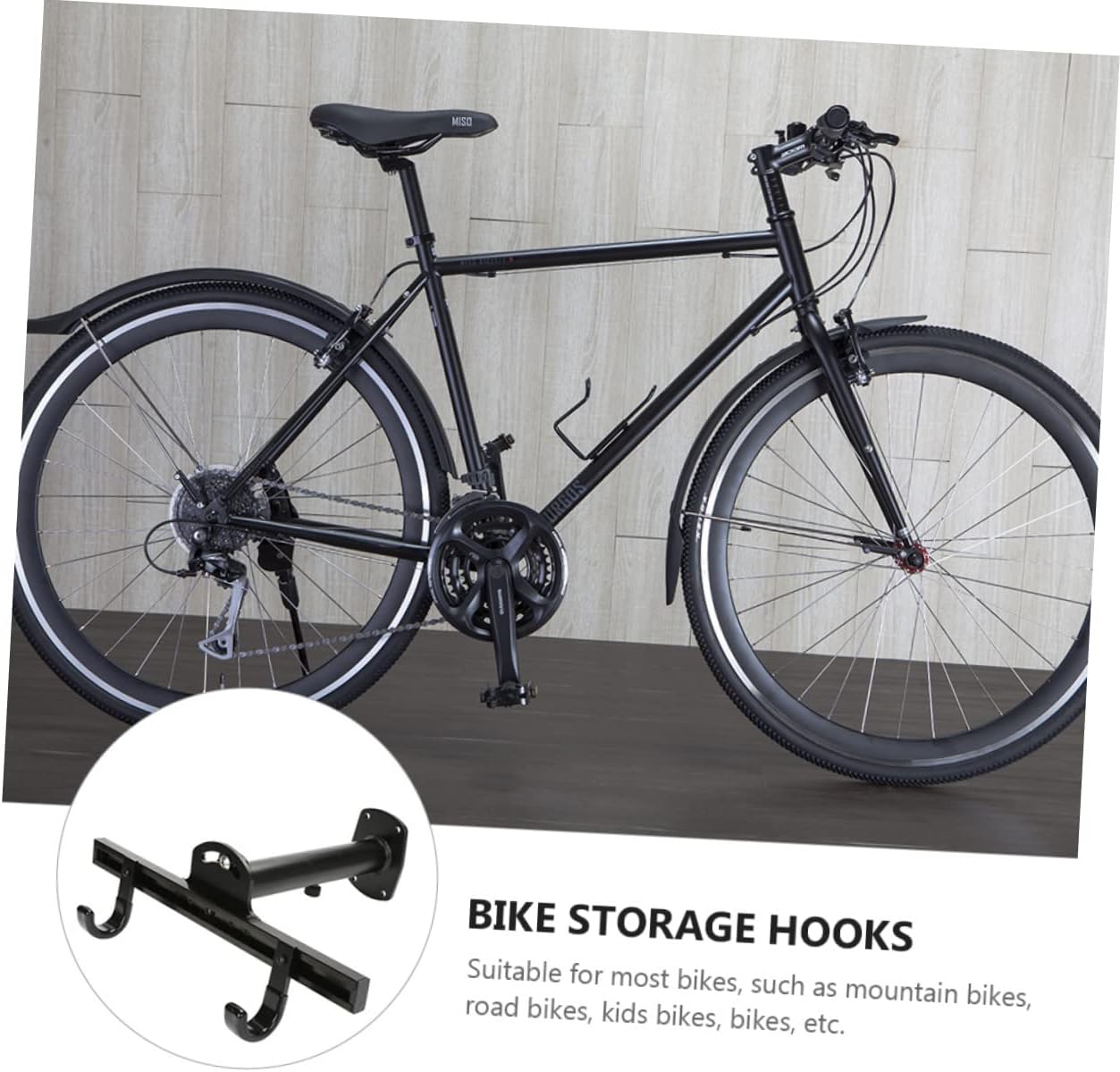 KICHOUSE 1set Bike Wall Hanger Rack Space-saving Wall Mount for Garage and Installation Suitable for Road Mountain and