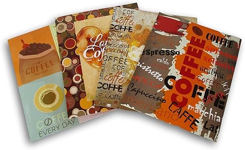 Coffee Lovers - Paquete de carpetas de 3 agujeros, 2 bolsillos, paquete de 4