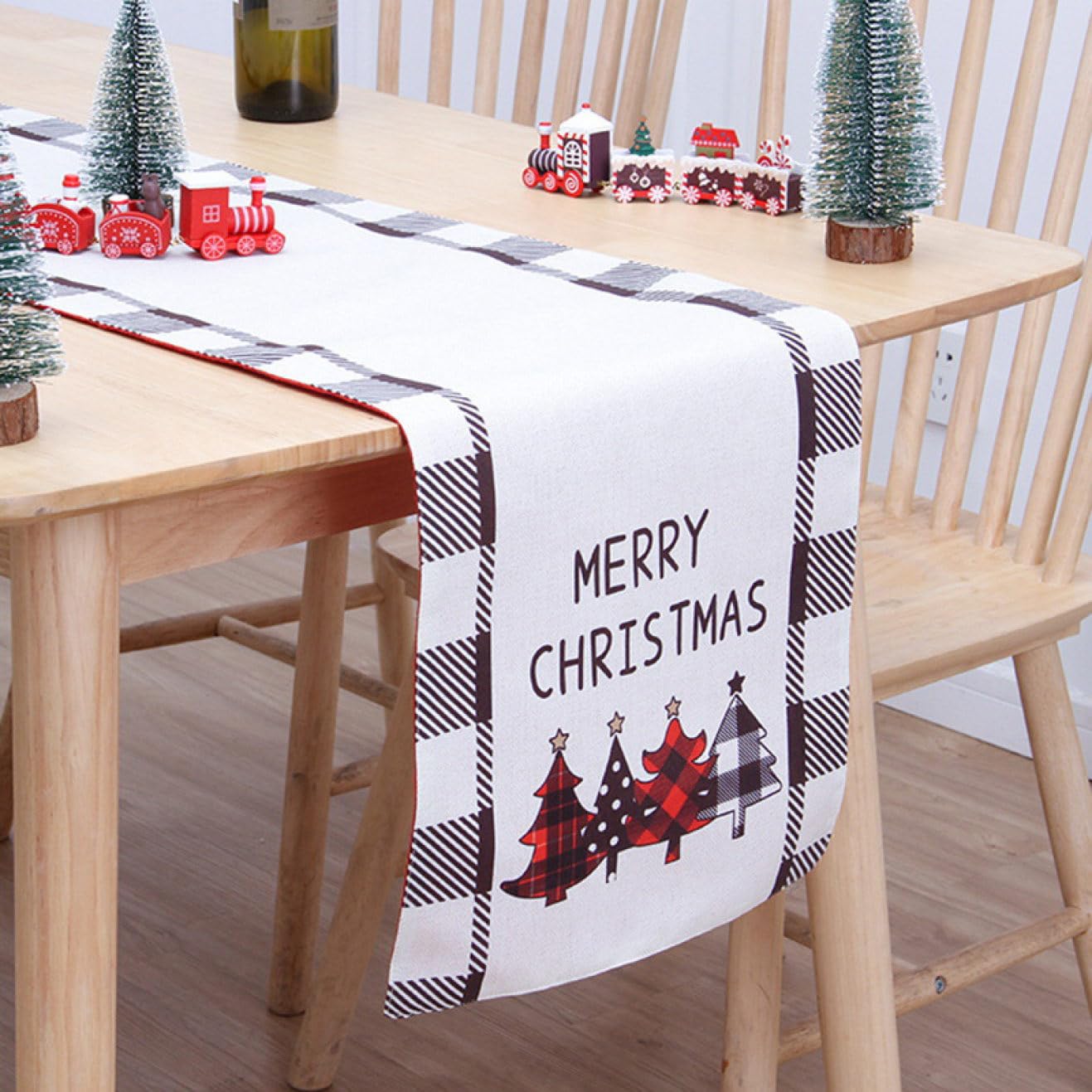 Amazon｜ZLUKUO クリスマス テーブルクロス 33*180 テーブルランナー