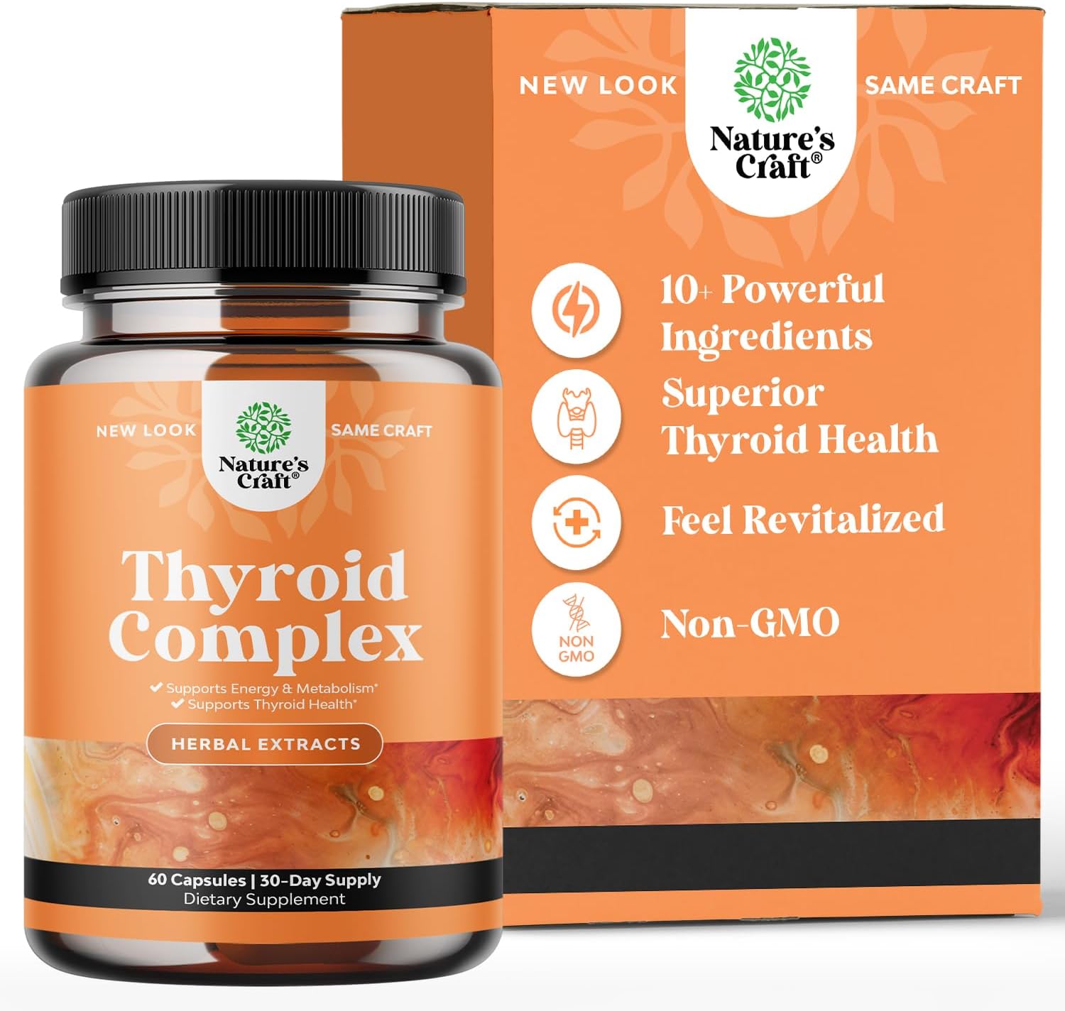 Herbal Adrenal and Thyroid Support Complex Iodine Thyroid Supplement