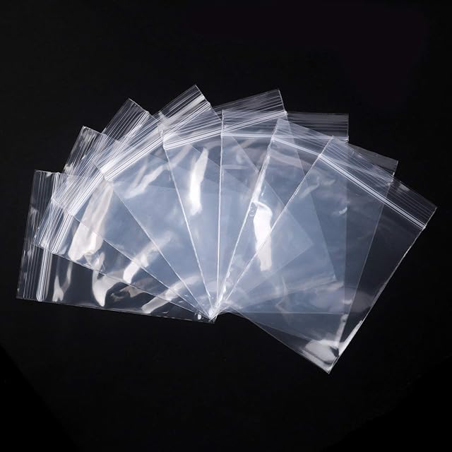 100 Grip Seal Bags, Small Clear Plastic Bags, Resealable Storage Pouches, Poly Zip Lock Bags, Perfect for Kitchen Storage, Jewellery, Small Cookies and Sweets2.5X3.5inch)