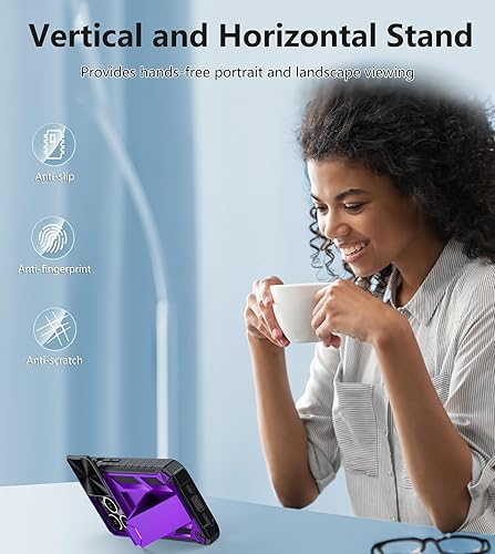 Miniatura 8 de FNTCASE Funda para iPhone 15 Pro protección contra caídas y golpes de grado militar con soporte y tobogán  Protección resistente con textura de