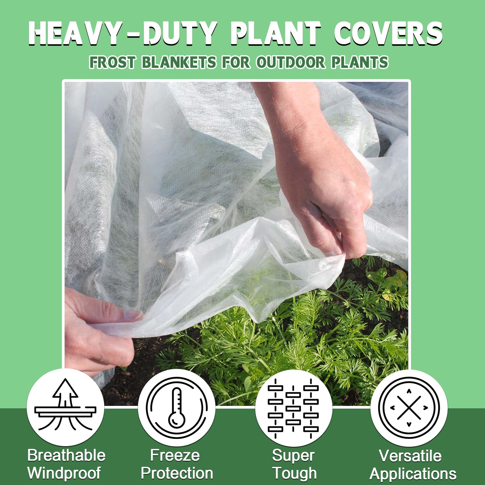 Cubiertas para plantas, protección contra congelación, tela de 7 x 100 pies para plantas al aire libre, cubierta de plantas de invierno para protección contra heladas, manta flotante para