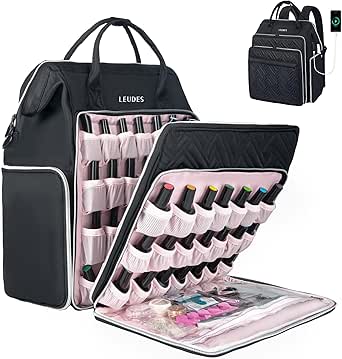 Organizador De Esmalte De Uñas Para 30 Botellas - Bolsa Con Tapa Transparente Y Relleno Acolchado, Ideal Para Viajes O Uso En Casa/salón