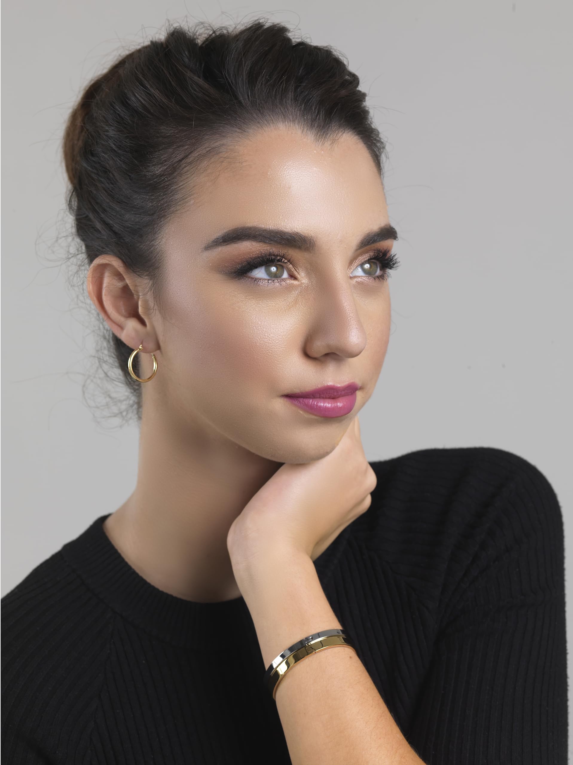 inSCINTILLE Bangle Pulsera Rígida de Acero Inoxidable para Mujer con Caja de Regalo Incluida