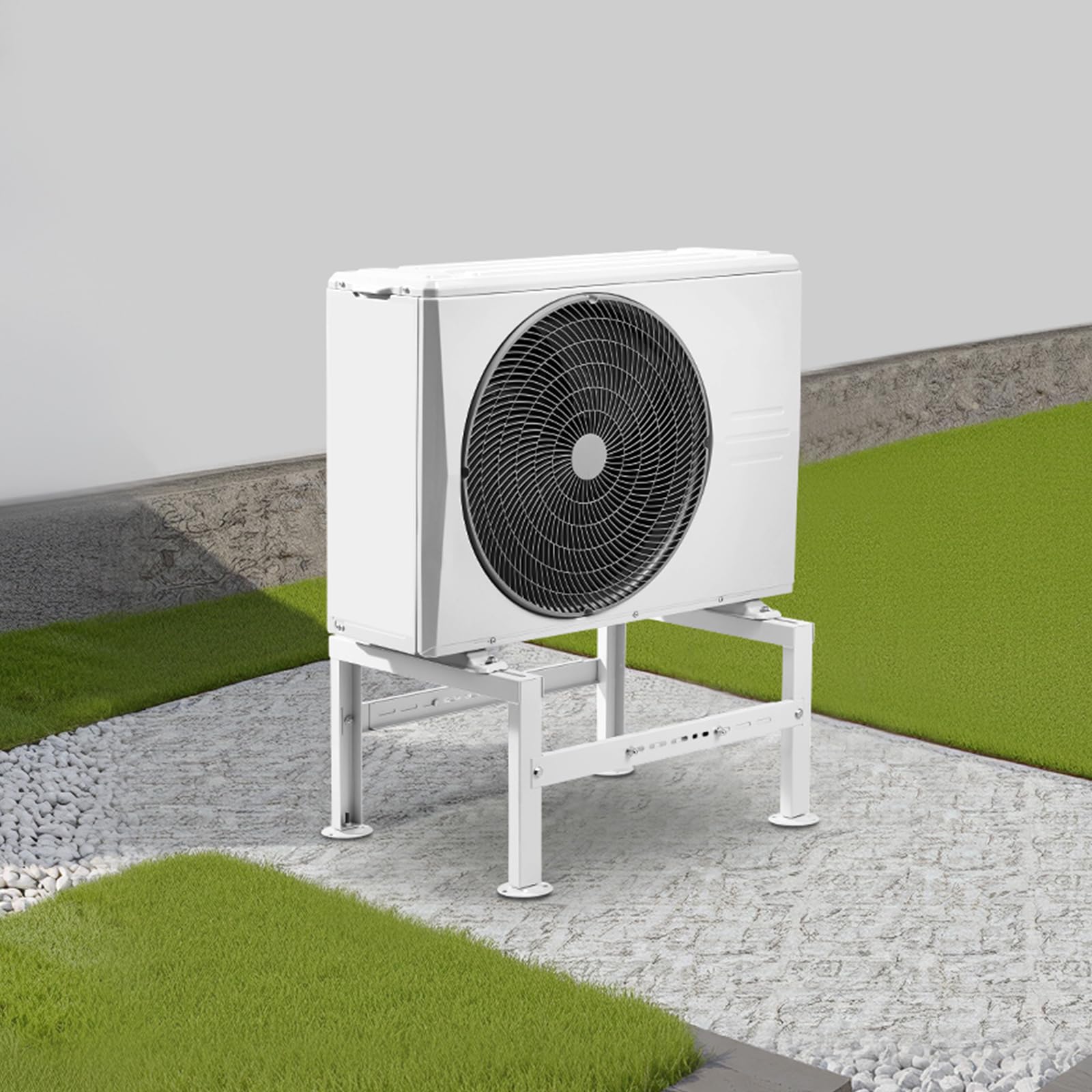 VEVOR Support au Sol pour Climatiseurs Split 9000-60000 BTU Réglable, Charge Maximale 350 kg, Conception Universelle, Réduction du Bruit et Vibration, Support de Base Robuste pour Climatiseur Split