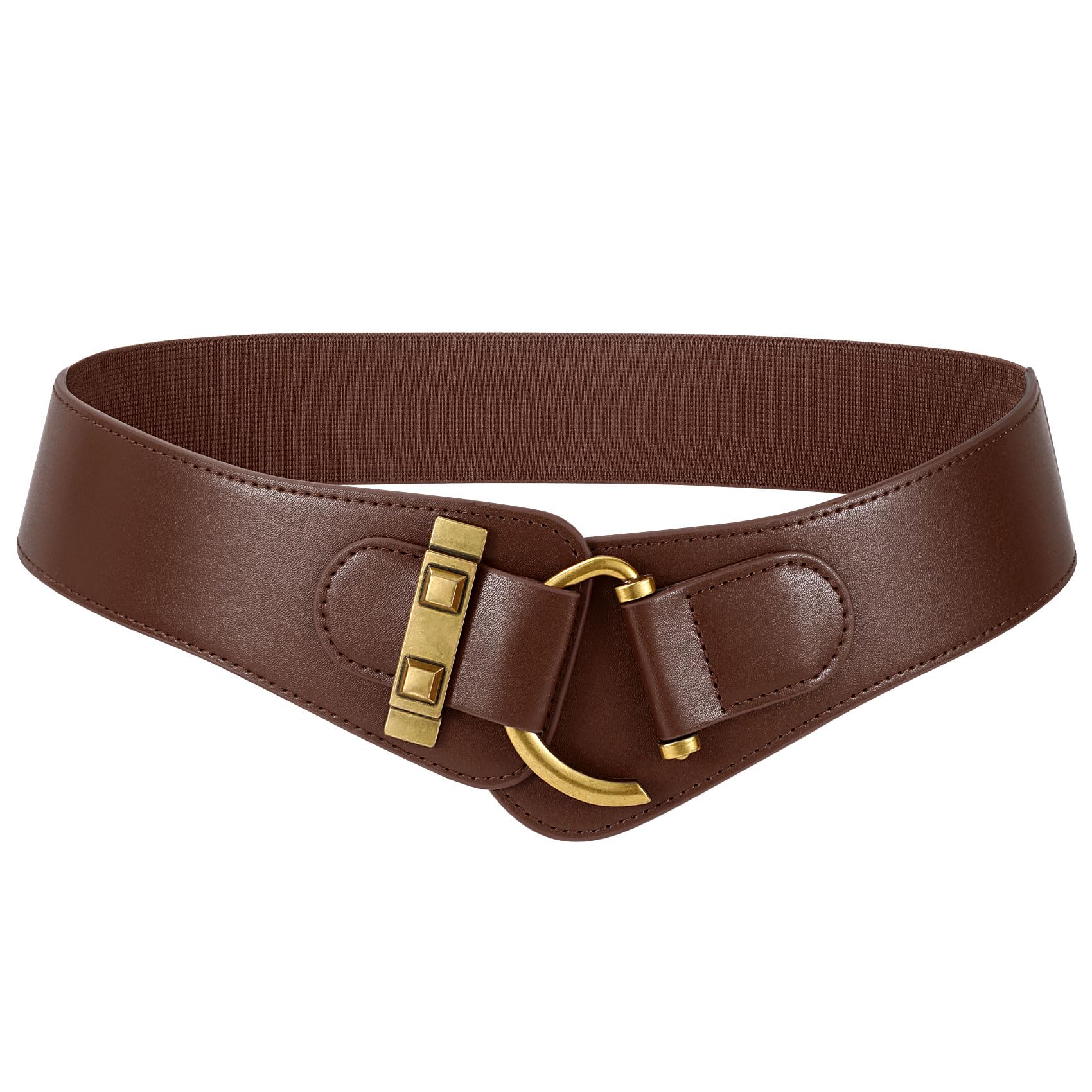 JASGOOD Women's Vintage Stretchy Waist Belt Elastic Wide Waistband for Dresses