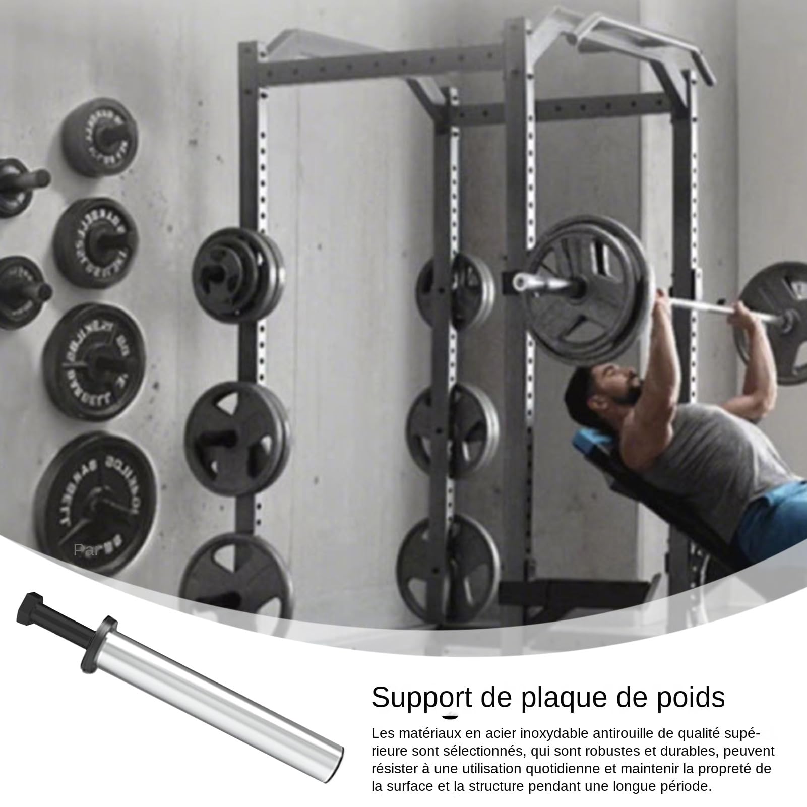 Almacenamiento de Discos de Peso,Almacenamiento Robusto Para Discos De Peso De Gimnasio En Casa - Accesorios De Montaje Para Barra Equipo De Fitness Ahorro De Espacio Para Entusiasta Del Entrenamiento