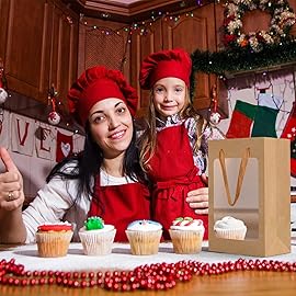 BallHull 40 Pcs Brown Paper Gift Bags with Transparent Window, 9.84x7.0x5.12 Kraft Shopping Bags with Handles for Present, Festivals Party