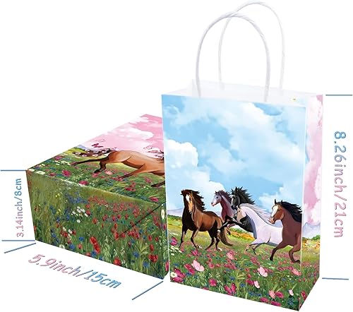 Miniatura 6 de 16 bolsas de golosinas de caballo para suministros de fiesta de cumpleaños, aperitivos de regalo, dulces con asas para decoraciones de fiesta de