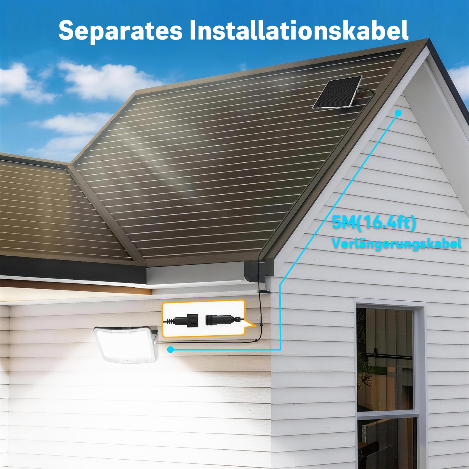 800W Solarlampen für Außen mit Bewegungsmelder, 4000LM Solar Strahler Außen mit Fernbedienung, Solarpanel 35 * 40 cm, IP65, 3 Modi 6500K Led Strahler mit Bewegungsmelder für Garten, Terrasse