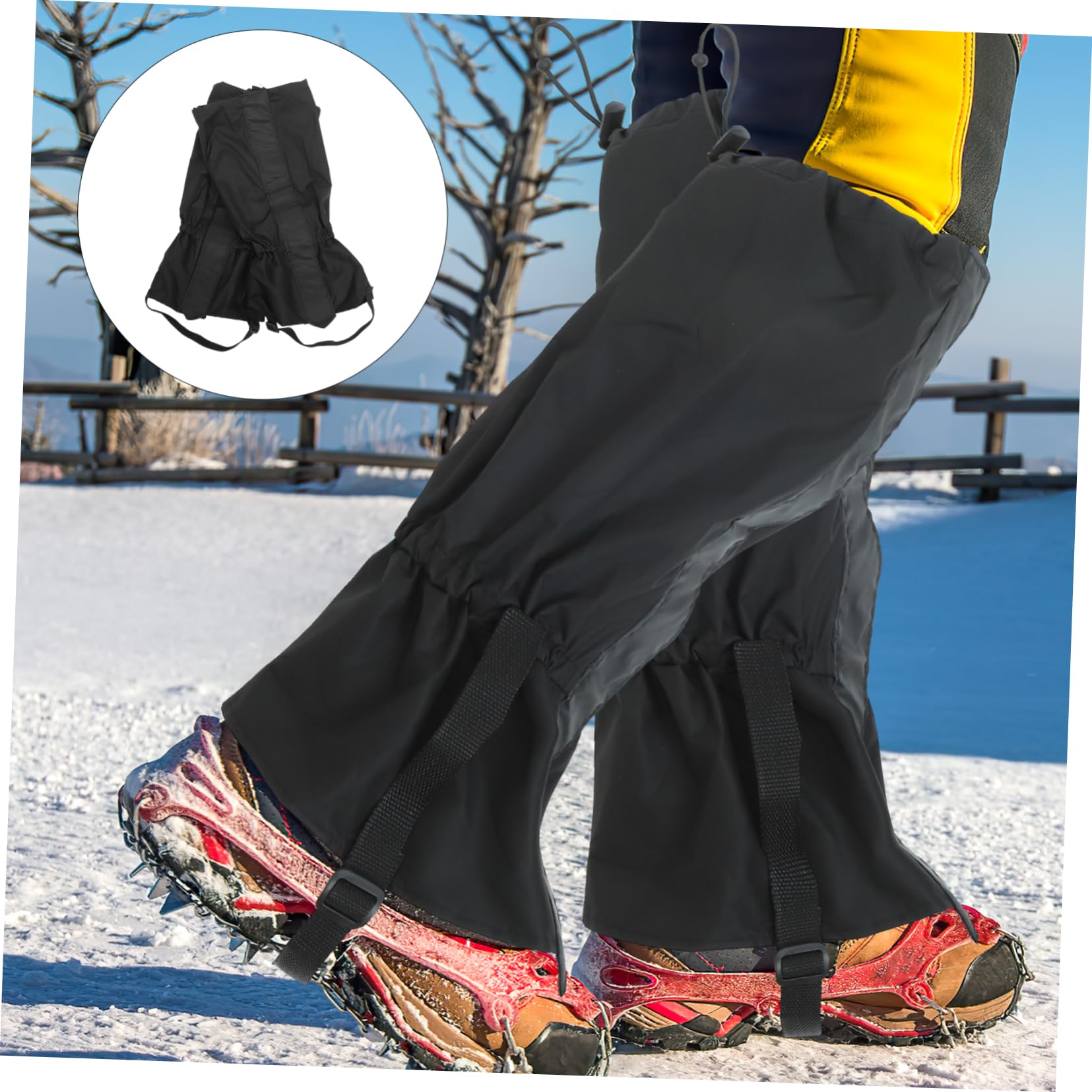 ifundom Guardia di Gambe Impermeabile Ghette per Le Donne Ghette da Trekking da Donna per Stivali gheter Gamba gheg Gambe alla Caviglia Ghette in Polpaccio da Neve Panno Oxford Nero