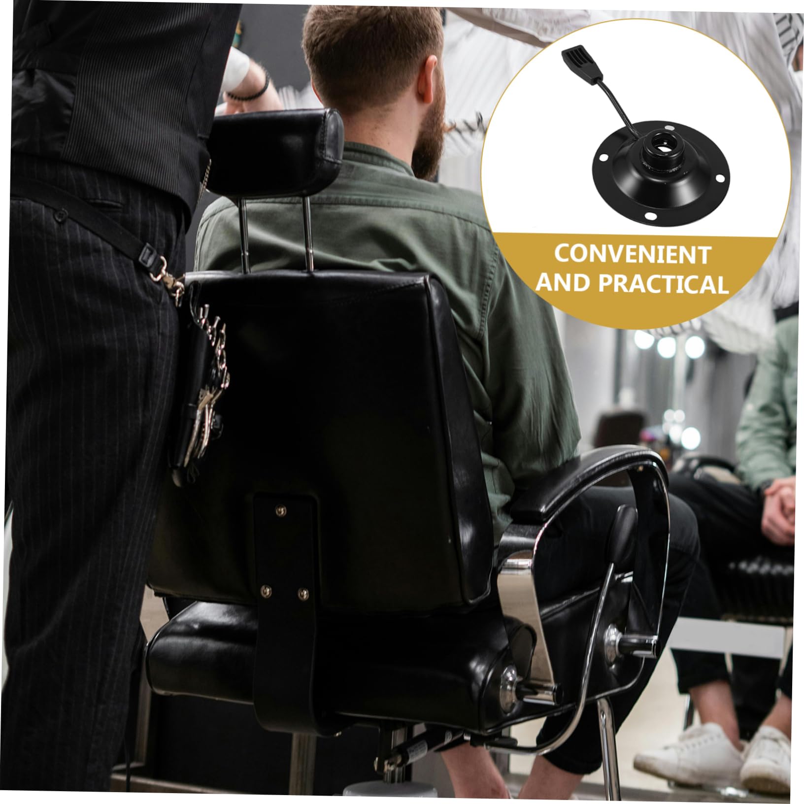 Healeved Mécanisme de Siège Réglable en Hauteur pour Chaise de Jeu Noire en Fer, Matériau Robuste, Utilisation Polyvalente pour Salons et Barber Shops