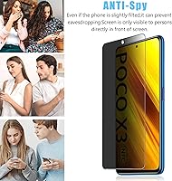 Vista 6 de Anbzsign - Protector de lente de cámara y [2 unidades] Protector de pantalla de cobertura completa de privacidad para Xiaomi Poco X3 / Poco X3