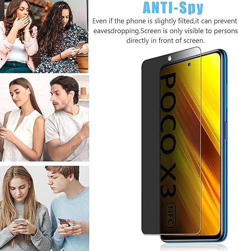 Miniatura 6 de Anbzsign - Protector de lente de cámara y 2 unidades Protector de pantalla de cobertura completa de privacidad para Xiaomi Poco X3  Poco X3 NFCPoco