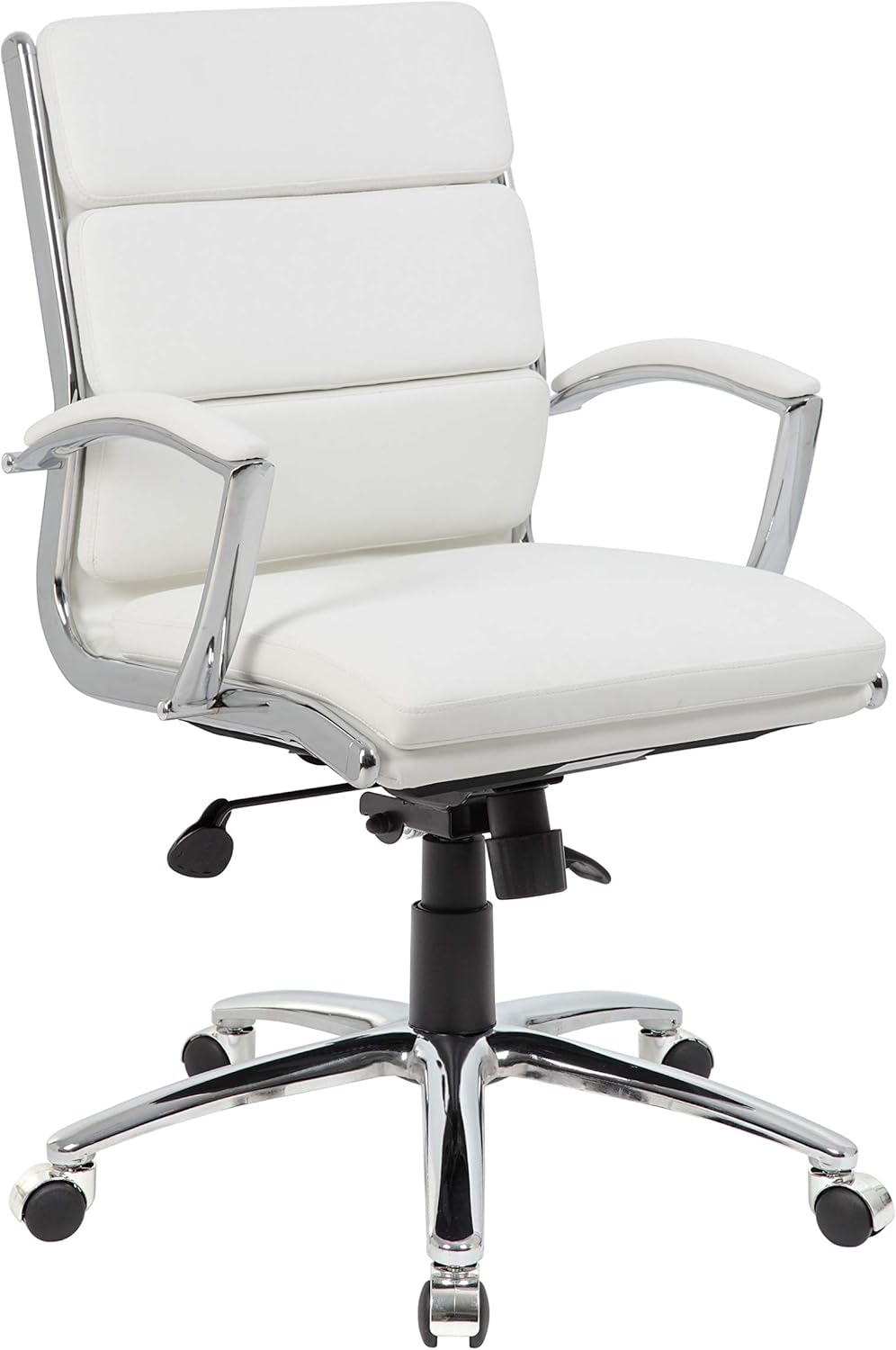 Boss Office Products (BOSXK Executive Mid Back Chair, White, 27"" d x 27"" w x 41"" h (B9476-WT)