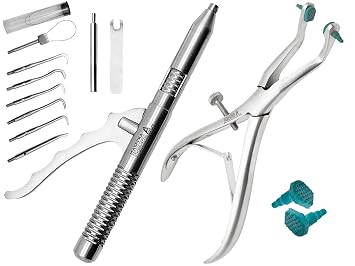 Bundle of Dental Automatic Crown Remover Bridge Remover 6" w/ 10 Pieces & Dental Crown Remover Pliers Temporary Crown Remover Crown Gripper Pliers by Artman Instruments