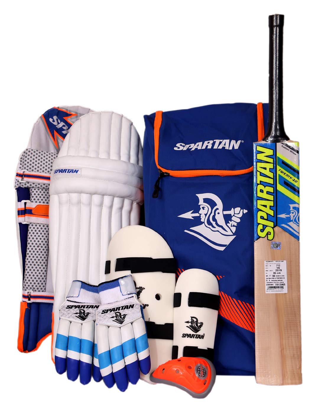 SPARTAN Men's Kashmir Willow Cricket Complete Kit Batting Set with Accessories Full Size
