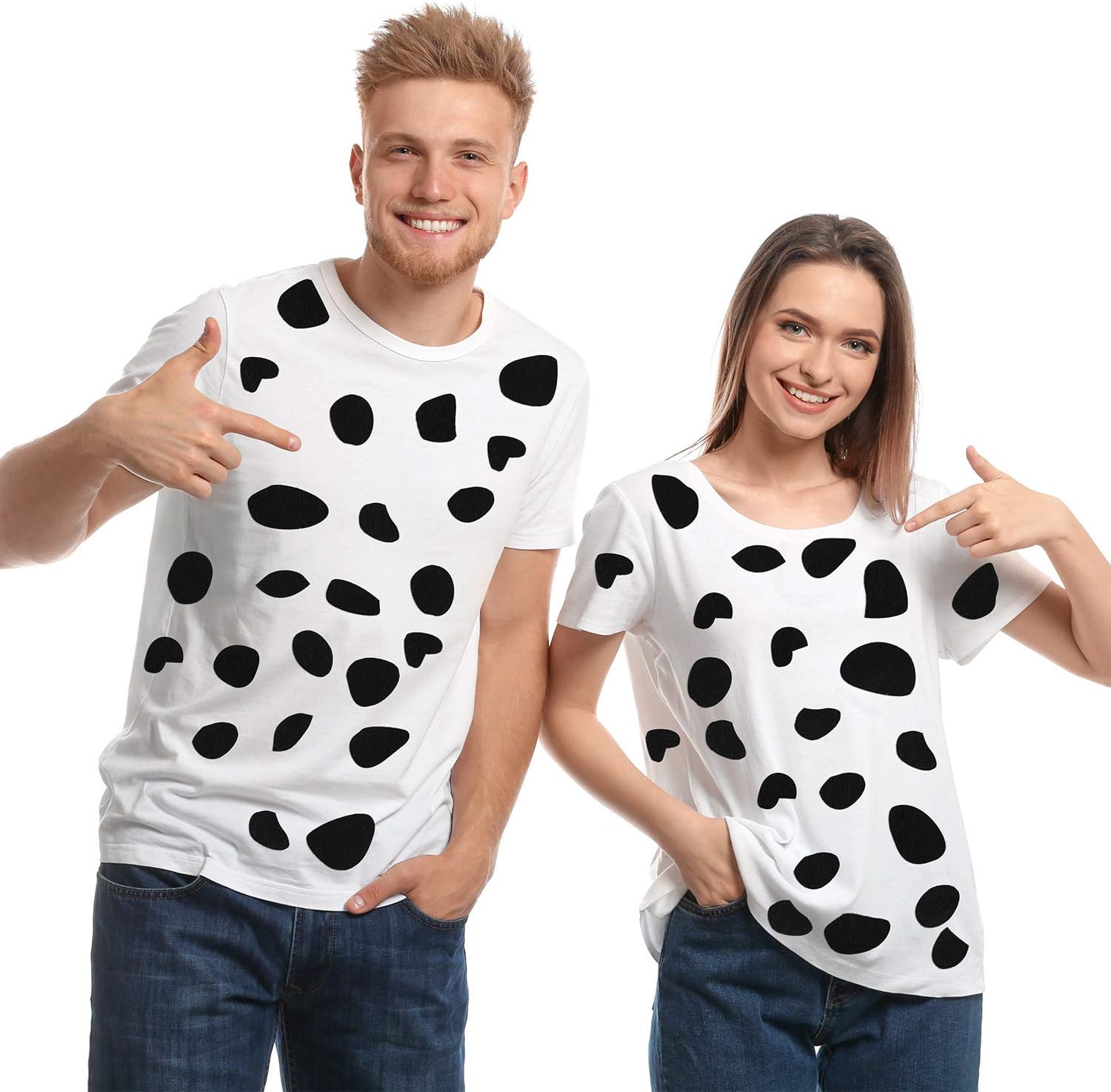 Tatuo 20 Sheets Black Adhesive Felt Circles Pads for Dalmatian Costume Spotty Dog Dalmatian Spots Sticker for DIY Party