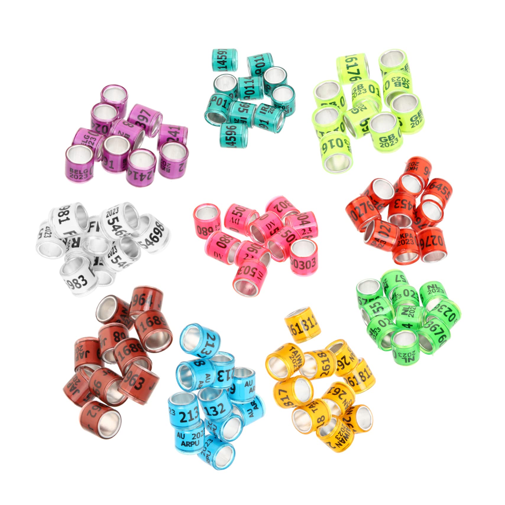YARNOW 400pezzi Anelli per Piedi di Piccione Fasce Identificative Colorate per Piccioni da Corsa e Volatili Anelli Multi-Funzionali per Pollame e Uccelli con Materiale di Alta qualità