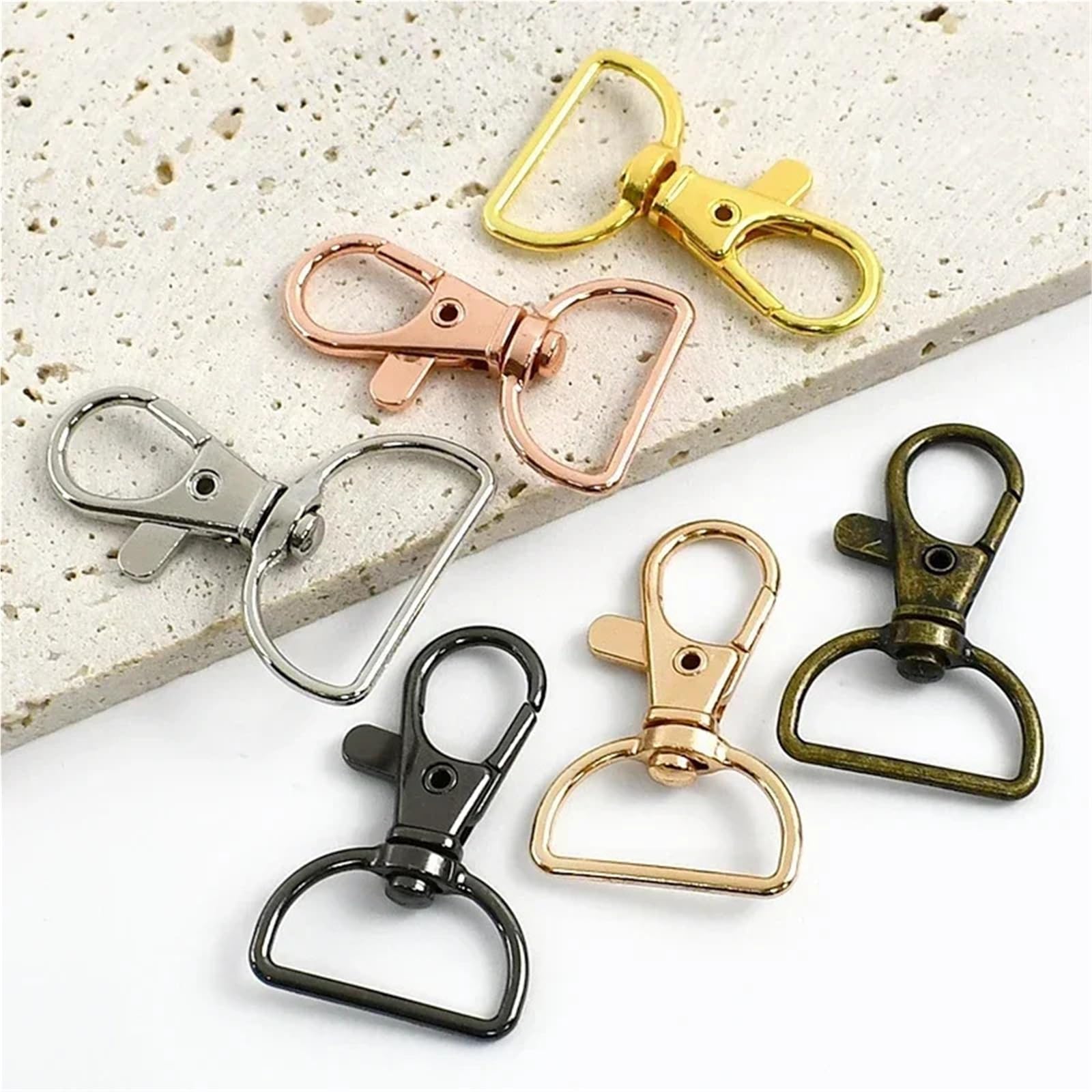 Ganchos De Metal Giratorio 10-50Pcs 20/25mm D Ring Swivel Lobster Clasp Bag Strap Carabiner Metal Buckles Pet Collar Trigger Hook(Silver,25mm-40Pcs)
