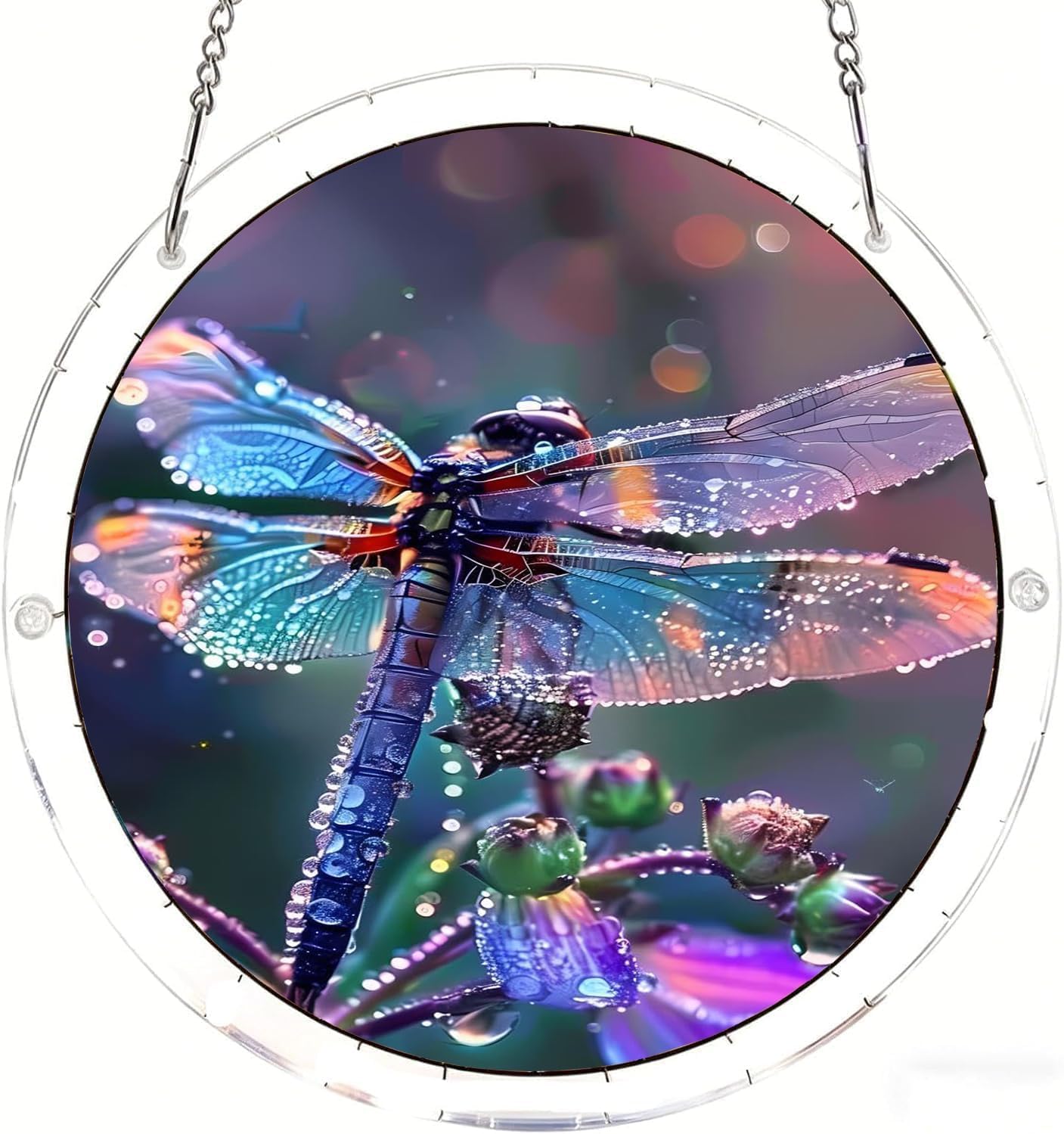 Dragonfly The Beautiful Dragonfly Acrylic Jigsaw Puzzles Suncatcher, 7.4 Inch Window Hanging Suncatcher Acrylic Puzzle, DIY Home Decor Art Gift
