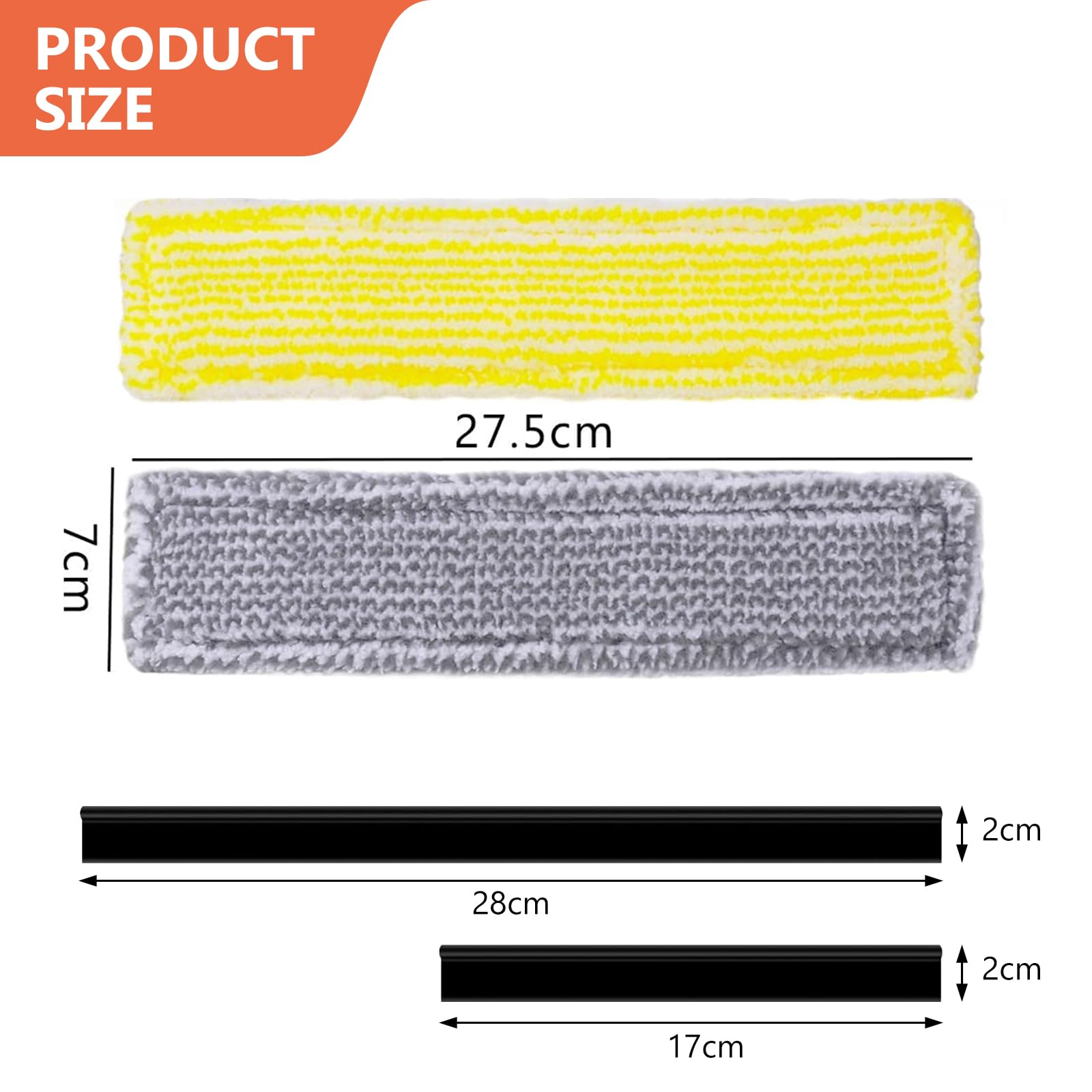 6 Pcs Accessoires de Serpillère en Microfibre et 4 Raclette de Fenêtre, Accessoires pour Aspirateurs de Vitres pour Kärcher WV 2/WV 5 Plus N WV 1 Plus, Chiffons de Nettoyage en Microfibre Karcher
