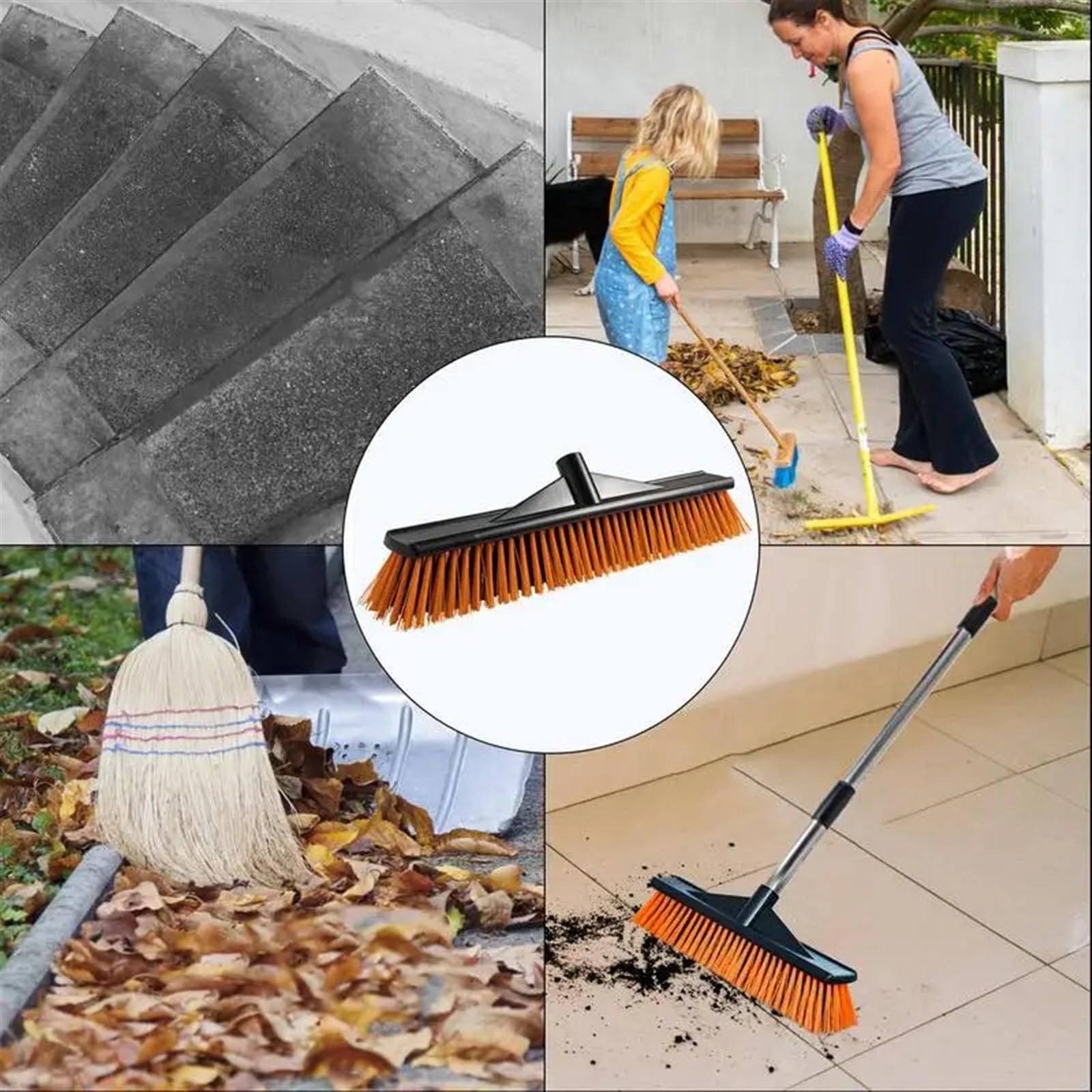 Besen Draußen Duschschrubber mit steifen Borsten, Bodenbesen for Schrubben von Außenkehrbürsten for tragbare Bodenschrubber for Kehrbürsten im Freien(50cm)